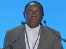 Bishop Matthew Hassan Kukah of Sokoto addresses a dinner of ADF International, "The Crisis of Religious Freedom in Nigeria," at the 2021 International Religious Freedom Summit in Washington, D.C.